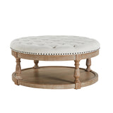 Deoius Tufted Round Cocktail Ottoman with Storage
