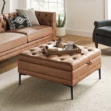 Irvin Lift Top Shelved Storage Cocktail Ottoman