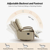 Konradin Genuine Leather Swivel Rocking Manual Recliner