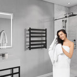 Note Series 6-Bar Stainless Steel Wall Mounted Towel Warmer in Matte Black