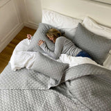 Melange Bamboo Cotton Quilted Coverlet - Silver