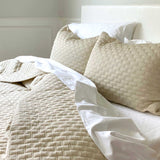 Melange Bamboo Cotton Quilted Coverlet - Sand