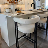Mia 24" Modern Velvet Counter Stool with Arms (Set of 4)