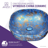 Marbled Series Ceramic Vessel Sink in Marbled Tulip Finish