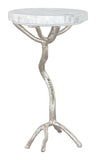 Joel Side Table White & Silver