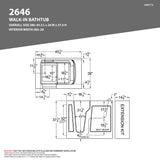 ANZZI Value Series 26 in. x 46 in.Quick Fill Walk-in Whirlpool Tub in White