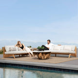 MLB TEAK 3 Seat Armless Sofa