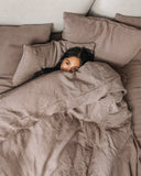 Mocha linen pillowcase