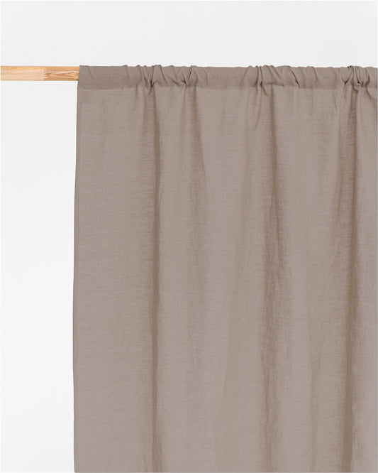 Mocha Rod pocket linen curtain panel (1 pcs)