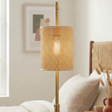 Moonstone Bamboo Lampshade Table Lamp - Dark Brown - Bronze