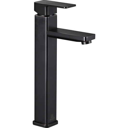ANZZI Nettuno High Arc Single Hole Faucet (8.7" H), 1.2 GPM WaterSense Certified, Rhino Alloy Solid Brass, for Vessel Sinks, Various Finishes