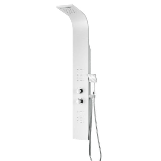 ARENA Series 60 in. 2-Jetted Full Body Shower Panel System with Heavy Rain Shower and Body Jets and Spray Wand in White