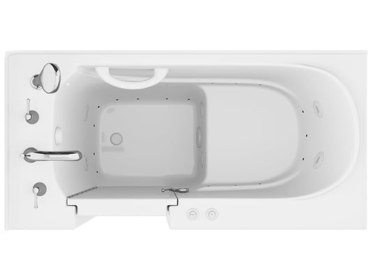 ANZZI Value Series 26 in. x 53 in. Quick Fill Walk-In Whirlpool and Air Tub in White