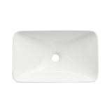 Aria Series 22 in. Ceramic Rectangular Vessel Bathroom Sink Basin in White