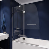 Herald Series 48 in. x 58 in. Frameless Hinged Tub Door with Clear Tempered Glass and Tsunami Guard