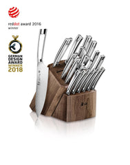 N1 Series 17-Piece Knife Block Set, Walnut, Forged German Steel, 1024784