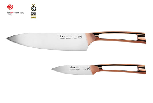 N1 Series 2-Piece Starter Knife Set, Copper Plated Handle, Forged German Steel, 61871