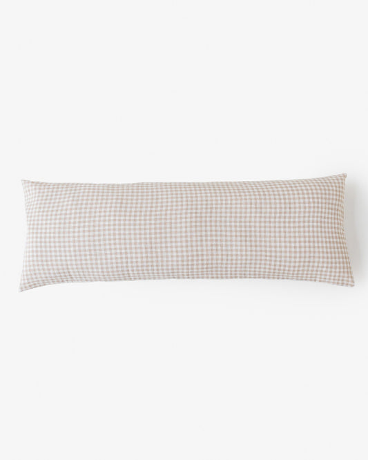 Body pillowcase in Natural gingham