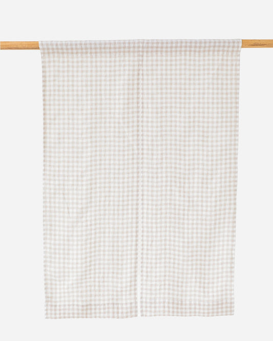 Linen noren curtains (1 pcs) in Natural gingham