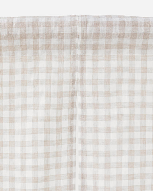 Linen noren curtains (1 pcs) in Natural gingham