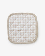 Linen pot-holder (1 pcs) in Natural gingham