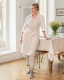 Linen bib apron in Natural gingham