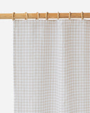 Pencil pleat linen curtain panel (1 pcs) in Natural gingham