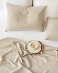 Natural linen pillowcase