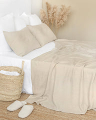 Natural linen pillowcase