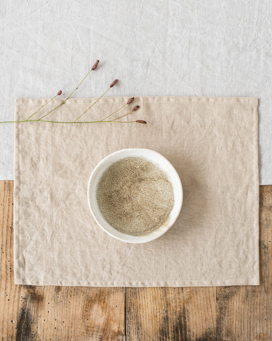 Natural linen placemat set of 2