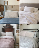 Natural gingham linen duvet cover