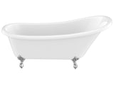 ANZZI Clawfoot Series 67" x 30" Slipper Freestanding Tub, Deep Soaking Acrylic, Reversible Drain, and Polished Chrome Claw Feet (Eagle/Lion Styles)