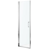 Lancer Series 29 in. x 72 in. H Hinged Semi-Frameless Shower Door with Tsunami Guard Tempered Glass