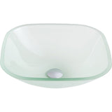 Vista Series 17 in. Bathroom Vessel Sink with Scratch-Tough and Stain-Resistant Surface in Lustrous Frosted Finish Glass
