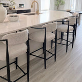 Manhattan 25.5" Chenille Counter Stool with Arms (Set of 2)