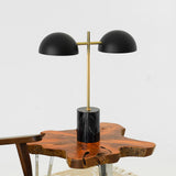 Nova Hydro Black Table Lamp with On/Off Switch Double Lamp with Faux Marble Base