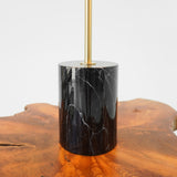 Nova Hydro Black Table Lamp with On/Off Switch Double Lamp with Faux Marble Base