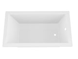 ANZZI Illyrian Series 72" L Drop-In Soaker Bathtub, Marine Grade Acrylic, Reversible Drain, Minimalism-Inspired Design, White
