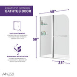Galleon 48 in. x 58 in. Frameless Tub Door with TSUNAMI GUARD
