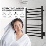 Bali Series 10-Bar Wall Mounted Electric Bathroom Towel Warmer Rack in Brushed Nickel Finish Stainless Steel