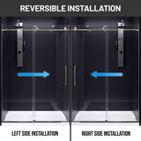 Madam Series 50 to 54 in. x 76 in. Frameless Sliding Shower Door with 3/8" (10mm) Tempered Clear Glass