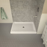 ANZZI Port Series 48" x 36" Corner Shower Pan, Durable Marine Grade Acrylic, cUPC Certified, 1.2 in. Integrated Flange, High-Gloss White