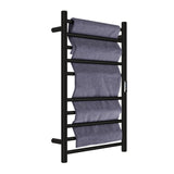 Bali Series 10-Bar Wall Mounted Electric Bathroom Towel Warmer Rack in Brushed Nickel Finish Stainless Steel