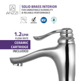ANZZI Anfore Single Handle Bathroom Faucet, Low Spout (3.25" H), 1.2 GPM WaterSense Certified, Rhino Alloy Solid Brass, Various Finishes