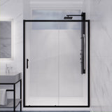 Halberd Series 47 to 48 in. x 72 in. Sliding Framed Shower Door  with Tsunami Guard Tempered Glass