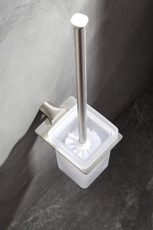 ANZZI Essence Toilet Brush Holder, Wall Mounted, RHINO ALLOY Certified Stainless Steel & Zinc, Brush Included, Scratch Resistant Surface, Multiple Finishes