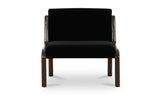 Edie Accent Chair Black Faux Mohair
