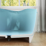 Cestino Series 67 in. x 36 in. Flat Bottom Solid Surface Freestanding Soaking Bathtub with Center Drain in Matte White