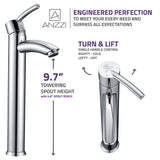 ANZZI Quartet Series Single Handle High Arc Vessel Sink Faucet, 1.2 GPM, Various Finishes