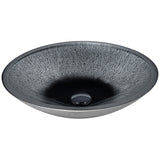 Onyx Series 20 in. Bathroom Vessel Sink with Scratch-Tough and Stain-Resistant Non-Porous Surface in Black Glass